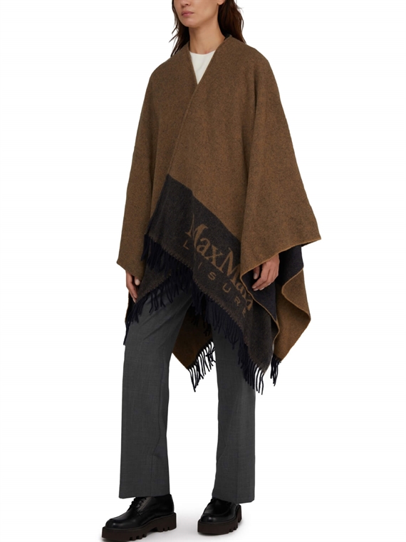 Max Mara Deodara Poncho, Camello 